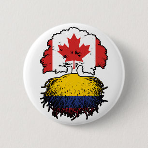 Bóton Redondo 5.08cm Colômbia - Canadá, Colômbia - Bandeira das Raízes 