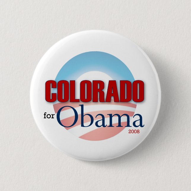 Bóton Redondo 5.08cm Colorado para Obama (Frente)