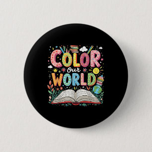 Bóton Redondo 5.08cm Colore nosso Programa de Leitura do Livro Mundial 