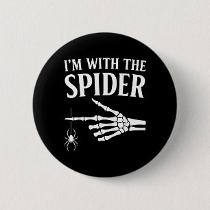 Bóton Redondo 5.08cm com a Camisa do Aranha Diversão no Halloween Esque