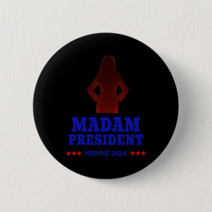 Bóton Redondo 5.08cm Com Sua Senhora Presidente Vote Kamala Harris 2024
