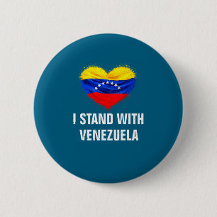 Bóton Redondo 5.08cm Com suporte de bandeira da Venezuela liberdade