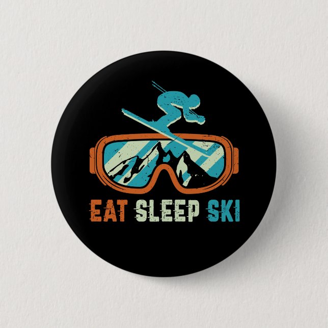 Bóton Redondo 5.08cm Coma os óculos de esqui retrorreflectores do Ski S (Frente)