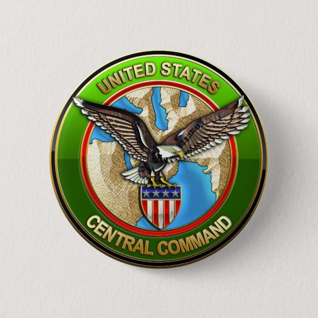 Bóton Redondo 5.08cm Comando Central dos Estados Unidos (Frente)