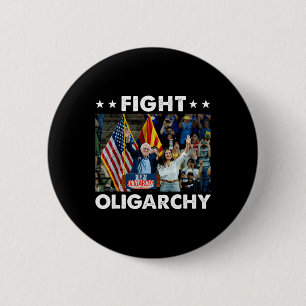 Bóton Redondo 5.08cm Combater Oligarchy Bernie Sanders E A Liberdade Ao