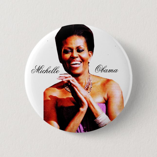 Bóton Redondo 5.08cm COMEMORANDO o botão de MICHELLE OBAMA (Frente)