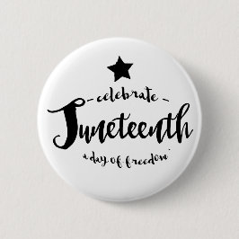 Bóton Redondo 5.08cm Comemore a estrela de Juneteenth