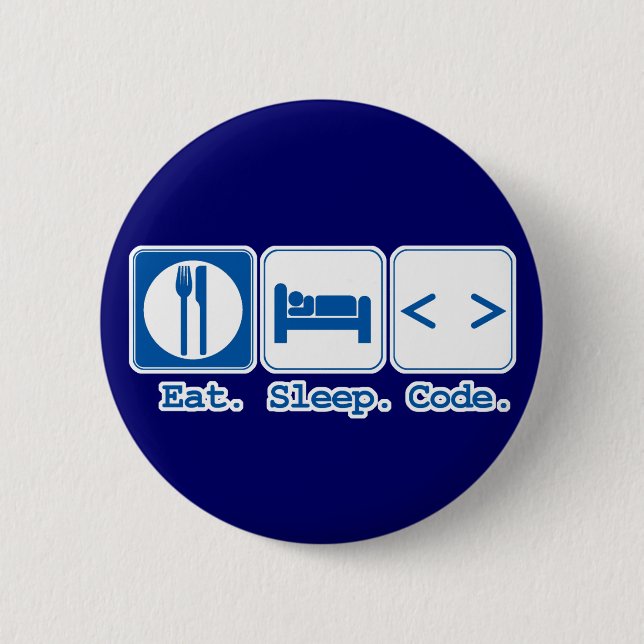 Bóton Redondo 5.08cm comer dormir codificar (html) (Frente)