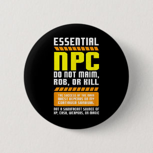 Bóton Redondo 5.08cm Cômico Jogador Npc Essencial E Personagem Não Joga