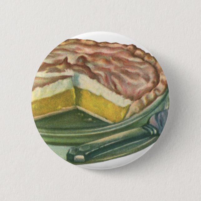 Bóton Redondo 5.08cm Comida Antiga, Torta de Limão com Merengue Sobreme (Frente)