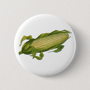 Bóton Redondo 5.08cm Comida de vegetais saudáveis, milho no forno