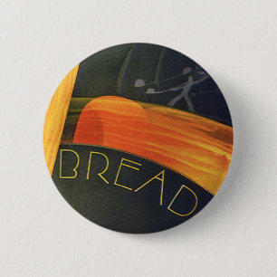 Bóton Redondo 5.08cm Comidas Saudáveis, Pão De Trigo Com Grãos Inteiros