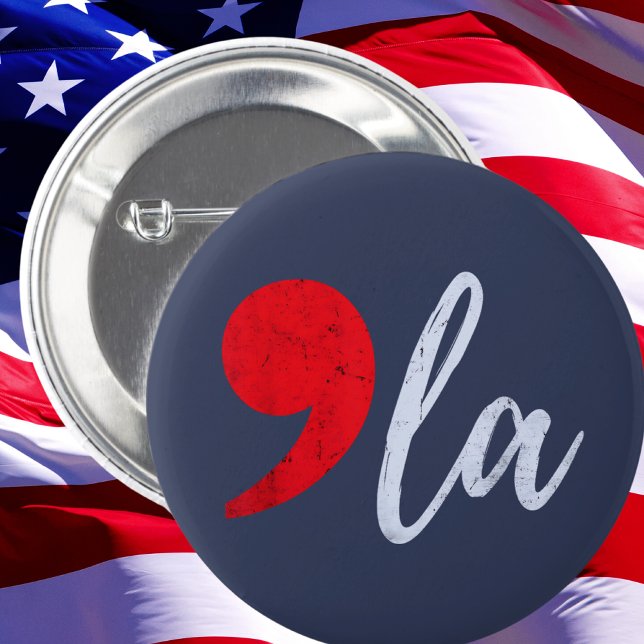 Bóton Redondo 5.08cm Comma La Kamala Harris 2024 Presidente Funny (Criador carregado)