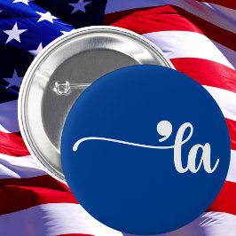 Bóton Redondo 5.08cm Comma La | Kamala Harris Blue