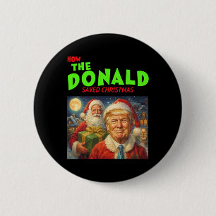 Bóton Redondo 5.08cm Como Donald Trump Salvou o Natal 