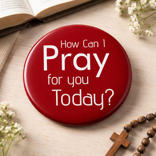 Bóton Redondo 5.08cm Como Posso Rezar Por Ti? cristão