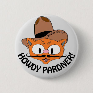 Bóton Redondo 5.08cm COMO VOCÊ ESTÁ COMPANHEIRO! Gato Senhor Bigode de