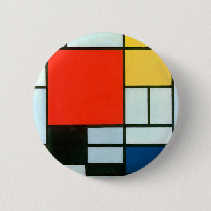 Bóton Redondo 5.08cm Composição do Piet Mondrian