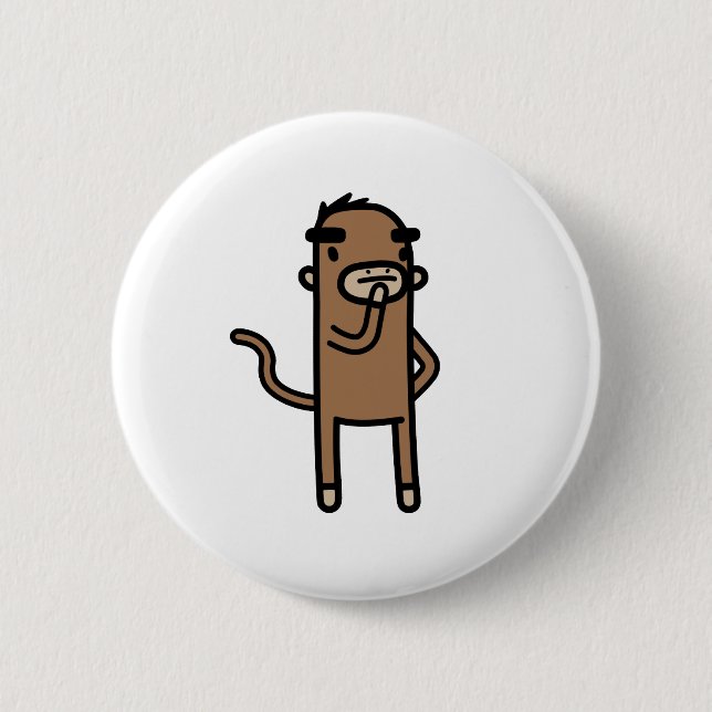 Bóton Redondo 5.08cm Concentrando o macaco (Frente)
