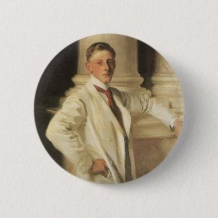 Bóton Redondo 5.08cm Conde de Dalhousie por Sargent, arte do retrato do