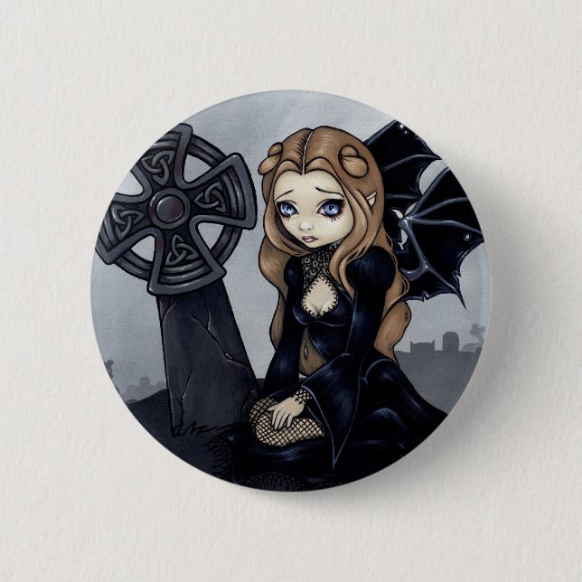 Bóton Redondo 5.08cm "Condenado botão do começo" (Frente)