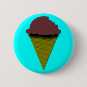 Bóton Redondo 5.08cm Cone de Sorvete de Chocolate