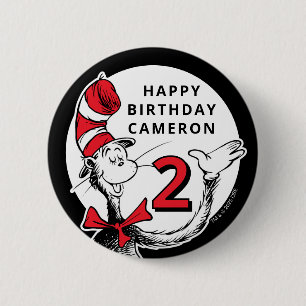 Bóton Redondo 5.08cm Confetes de Personagem do Dr. Seuss Aniversário