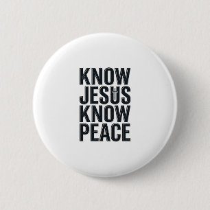 Bóton Redondo 5.08cm Conheça Jesus Conheça a Paz Tipografia Cristã Vint