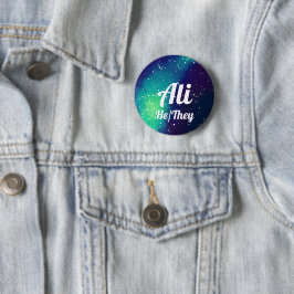 Bóton Redondo 5.08cm _conhecido + Galáxia customizável dos pronomes