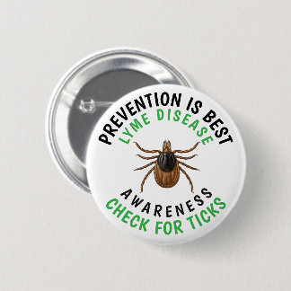 Bóton Redondo 5.08cm Consciência da Doença de Lyme | Carrapato de Veado