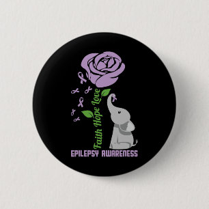 Bóton Redondo 5.08cm Consciência da Epilepsia Fé Esperança Amor Flor El