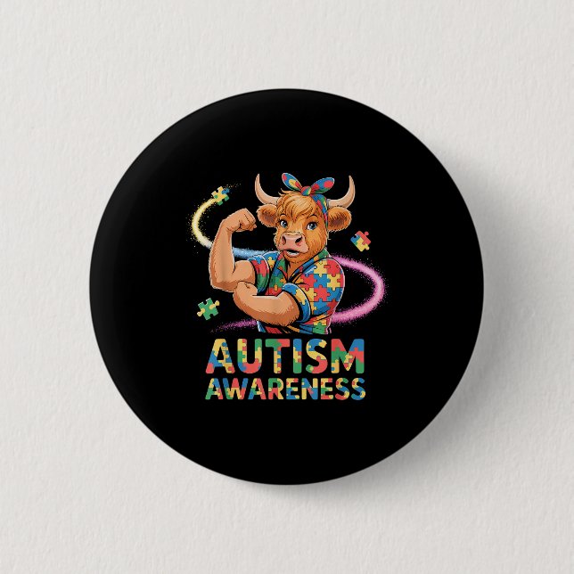 Bóton Redondo 5.08cm Consciência do autismo  (Frente)