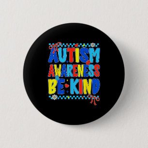 Bóton Redondo 5.08cm Consciência do autismo elegante seja gentil para m