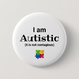 Bóton Redondo 5.08cm Consciência do Autismo Engraçado   TEA