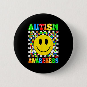 Bóton Redondo 5.08cm Consciência do autismo equipe de apoio sorriso fac