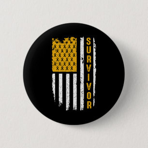 Bóton Redondo 5.08cm Consciência do Cancer infantil Dourada para o meu