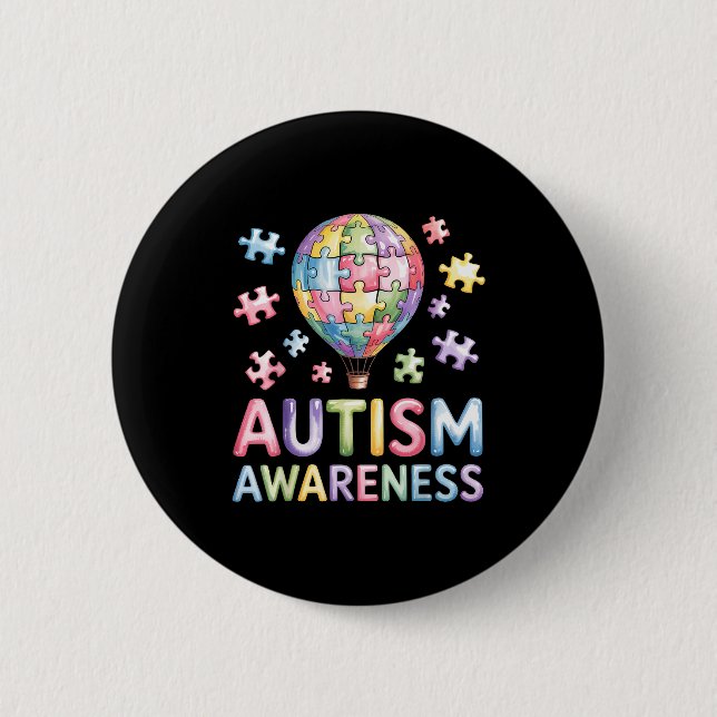 Bóton Redondo 5.08cm Conscientização do autismo  (Frente)