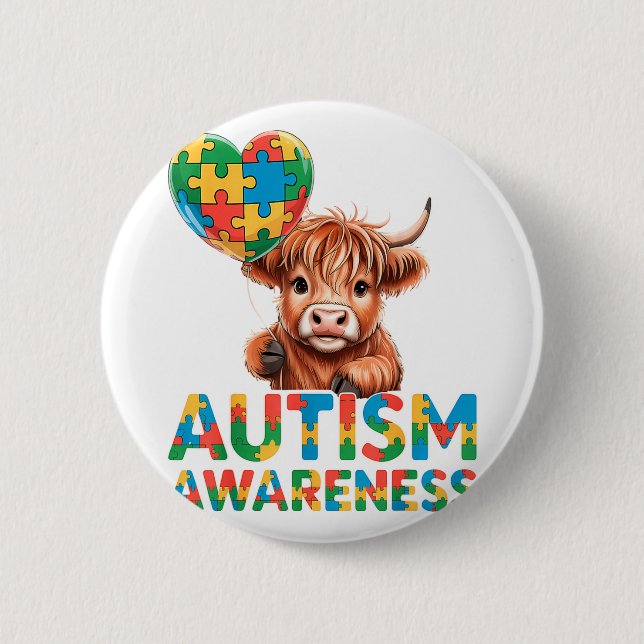Bóton Redondo 5.08cm Conscientização do autismo (Frente)