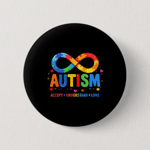 Bóton Redondo 5.08cm Conscientização do Autismo Aceitar Compreender Amo