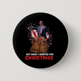 Bóton Redondo 5.08cm Consegui O Que Queria Para O Natal - Trump Ganhou 