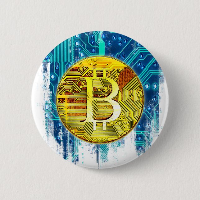 Bóton Redondo 5.08cm Conselho Bitcurrency e Circuito Criptomoeda (Frente)