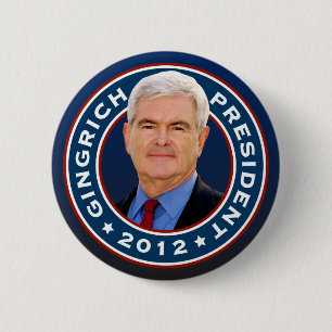 Bóton Redondo 5.08cm Conservador de Newt Gingrich para o presidente