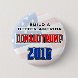Bóton Redondo 5.08cm Construção de Donald Trump 2016 uma América melhor