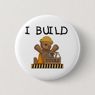Bóton Redondo 5.08cm Construção eu construo o camiseta e os presentes