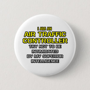 Bóton Redondo 5.08cm Controlador de tráfego aéreo... Inteligência super