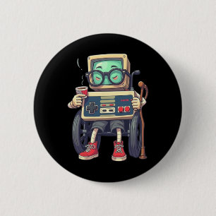 Bóton Redondo 5.08cm Controlador de Video Game Retro dos Anos 80 e 90 D