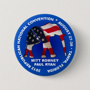 Bóton Redondo 5.08cm Convenção 2012 do GOP de Romney Ryan
