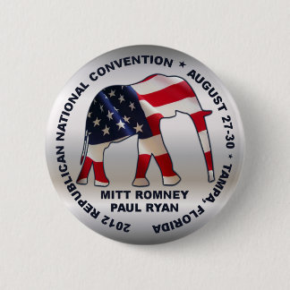 Bóton Redondo 5.08cm Convenção 2012 do GOP de Romney Ryan