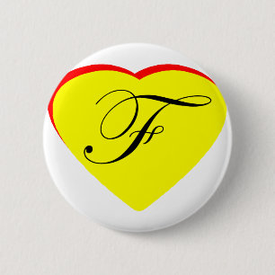Bóton Redondo 5.08cm Convite De Casamento Coração Vermelho Amarelo F O