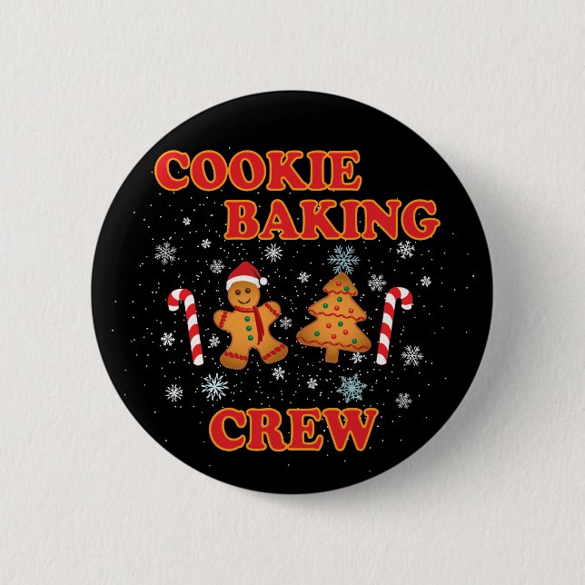 Bóton Redondo 5.08cm Cookie Baking Crew Natal (Frente)
